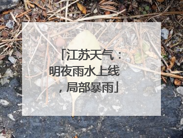 江苏天气：明夜雨水上线，局部暴雨