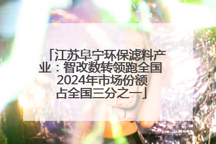 江苏阜宁环保滤料产业：智改数转领跑全国 2024年市场份额占全国三分之一