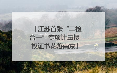 江苏首张“二检合一”专项计量授权证书花落南京