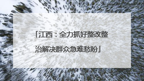 江西：全力抓好整改整治解决群众急难愁盼