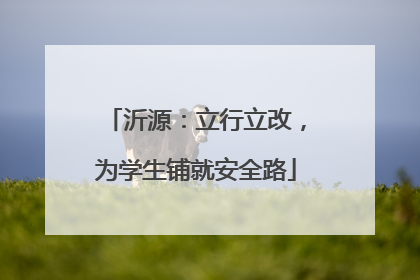 沂源：立行立改，为学生铺就安全路