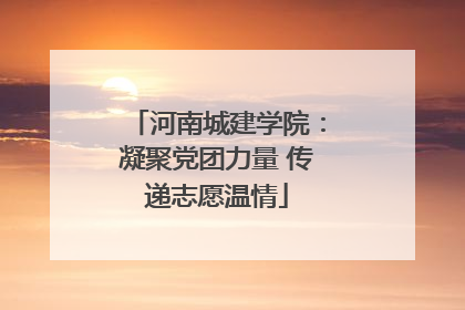 河南城建学院：凝聚党团力量 传递志愿温情