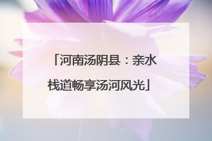河南汤阴县：亲水栈道畅享汤河风光