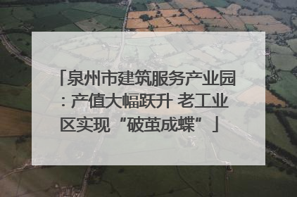 泉州市建筑服务产业园：产值大幅跃升 老工业区实现“破茧成蝶”