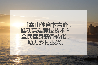 泰山体育卞青峰：推动高端竞技技术向全民健身装备转化，助力乡村振兴