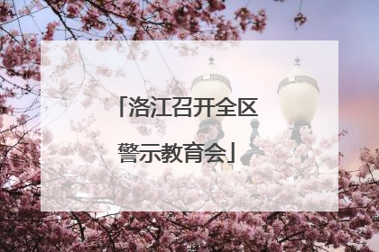 洛江召开全区警示教育会