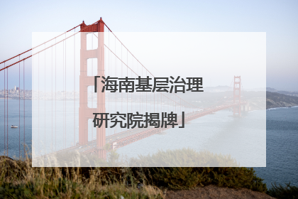 海南基层治理研究院揭牌