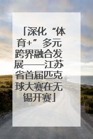 深化“体育+”多元跨界融合发展——江苏省首届匹克球大赛在无锡开赛