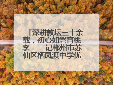 深耕教坛三十余载，初心如磐育桃李——记郴州市苏仙区栖凤渡中学优秀教师黄辉华