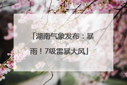 湖南气象发布：暴雨！7级雷暴大风
