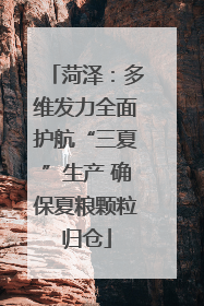 菏泽：多维发力全面护航“三夏”生产 确保夏粮颗粒归仓