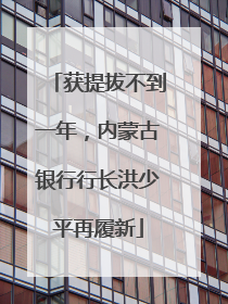 获提拔不到一年，内蒙古银行行长洪少平再履新
