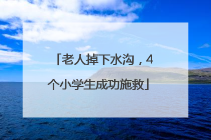 老人掉下水沟，4个小学生成功施救