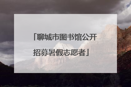 聊城市图书馆公开招募暑假志愿者