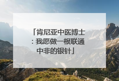 肯尼亚中医博士：我愿做一根联通中非的银针