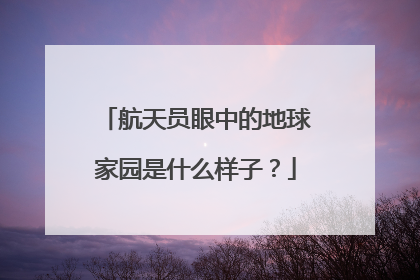 航天员眼中的地球家园是什么样子？