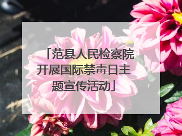 范县人民检察院开展国际禁毒日主题宣传活动