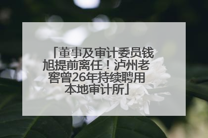 董事及审计委员钱旭提前离任！泸州老窖曾26年持续聘用本地审计所