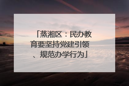 蒸湘区：民办教育要坚持党建引领、规范办学行为