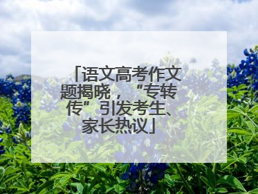语文高考作文题揭晓，“专转传”引发考生、家长热议