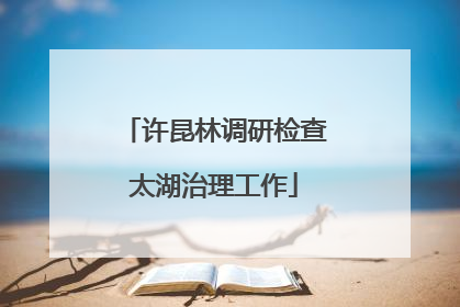 许昆林调研检查太湖治理工作