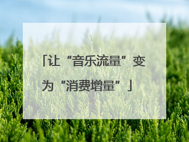 让“音乐流量”变为“消费增量”
