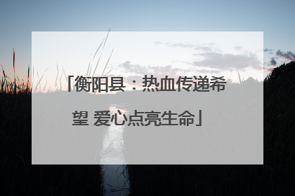 衡阳县：热血传递希望 爱心点亮生命