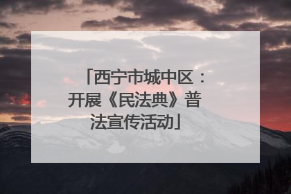 西宁市城中区：开展《民法典》普法宣传活动