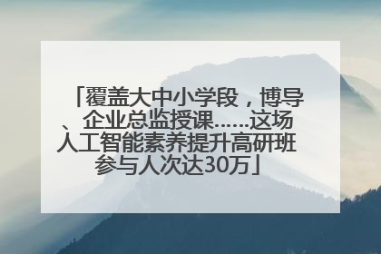 覆盖大中小学段，博导、企业总监授课……这场人工智能素养提升高研班参与人次达30万