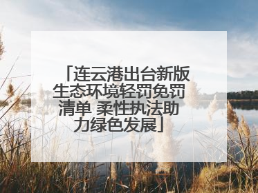 连云港出台新版生态环境轻罚免罚清单 柔性执法助力绿色发展