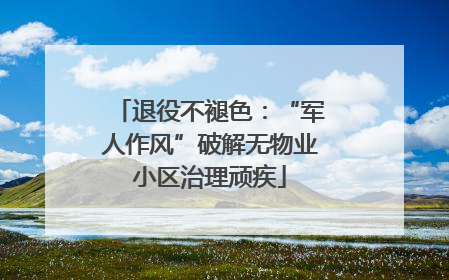 退役不褪色：“军人作风”破解无物业小区治理顽疾