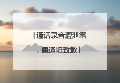通话录音遭泄露，佩通坦致歉