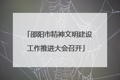 邵阳市精神文明建设工作推进大会召开