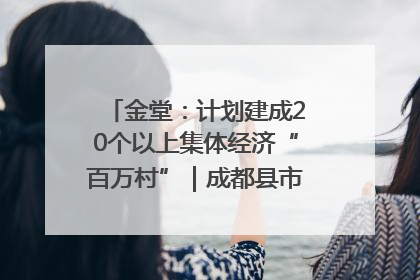 金堂：计划建成20个以上集体经济“百万村”｜成都县市新城高质量发展