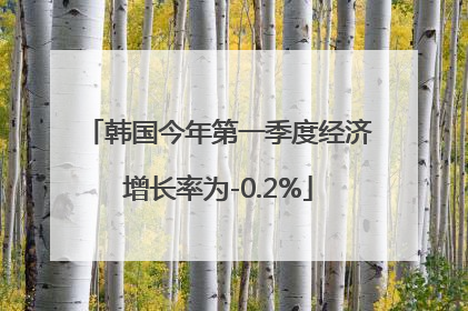 韩国今年第一季度经济增长率为-0.2%