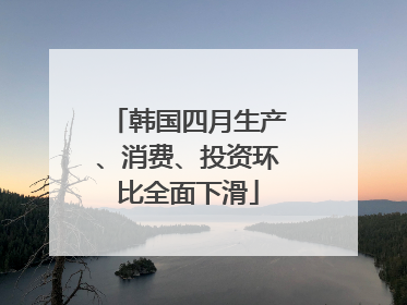 韩国四月生产、消费、投资环比全面下滑