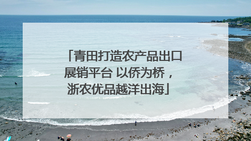 青田打造农产品出口展销平台 以侨为桥，浙农优品越洋出海