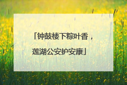 钟鼓楼下粽叶香，莲湖公安护安康