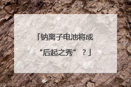 钠离子电池将成“后起之秀”？