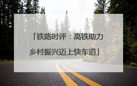 铁路时评：高铁助力乡村振兴迈上快车道