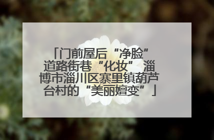 门前屋后“净脸” 道路街巷“化妆” 淄博市淄川区寨里镇葫芦台村的“美丽嬗变”