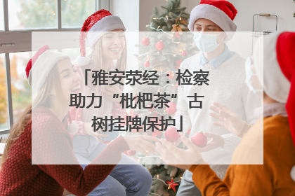 雅安荥经：检察助力“枇杷茶”古树挂牌保护