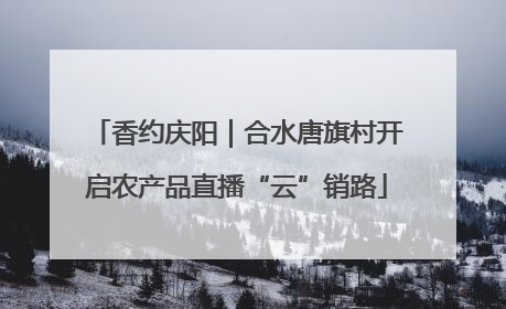 香约庆阳｜合水唐旗村开启农产品直播“云”销路