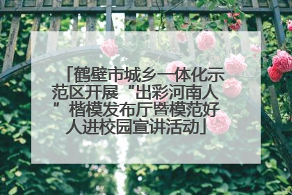 鹤壁市城乡一体化示范区开展“出彩河南人”楷模发布厅暨模范好人进校园宣讲活动