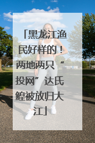 黑龙江渔民好样的！两地两只“投网”达氏鳇被放归大江