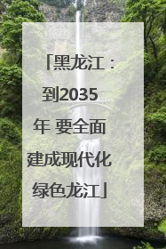 黑龙江：到2035年 要全面建成现代化绿色龙江