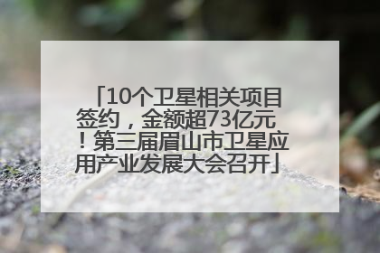 10个卫星相关项目签约，金额超73亿元！第三届眉山市卫星应用产业发展大会召开