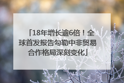 18年增长逾6倍！全球首发报告勾勒中非贸易合作格局深刻变化
