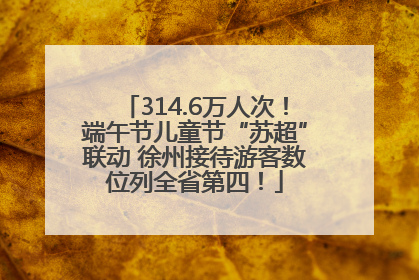 314.6万人次！端午节儿童节“苏超”联动 徐州接待游客数位列全省第四！