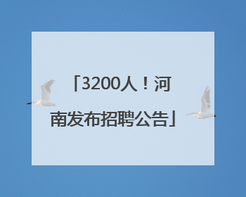 3200人！河南发布招聘公告